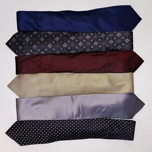 Elegant XL Tie Set - Blue, Black, Red, Gold, Gray